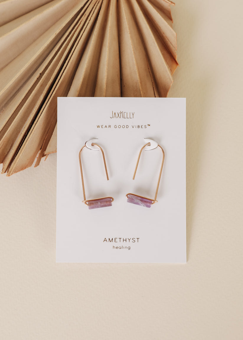 Drop Earrings - Amethyst