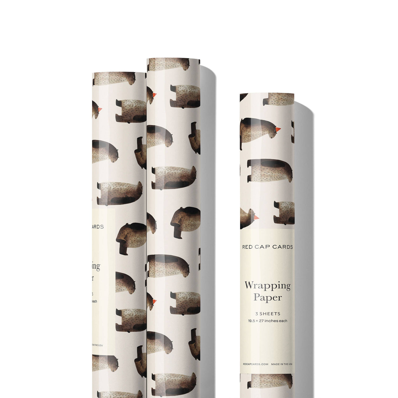 Party Bear wrapping paper: Rolls of 3 sheets