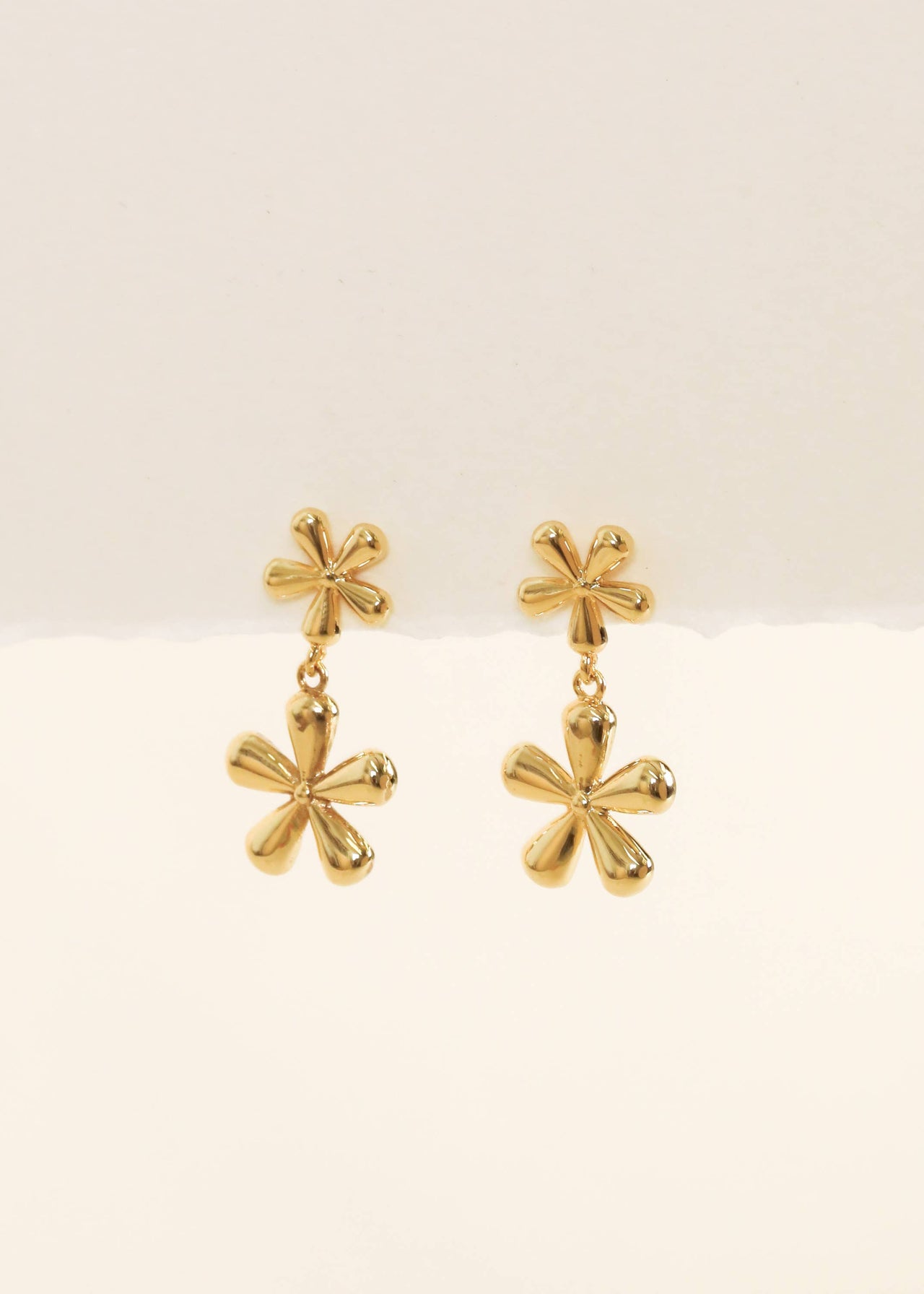 Double Daisy - Gold Earrings