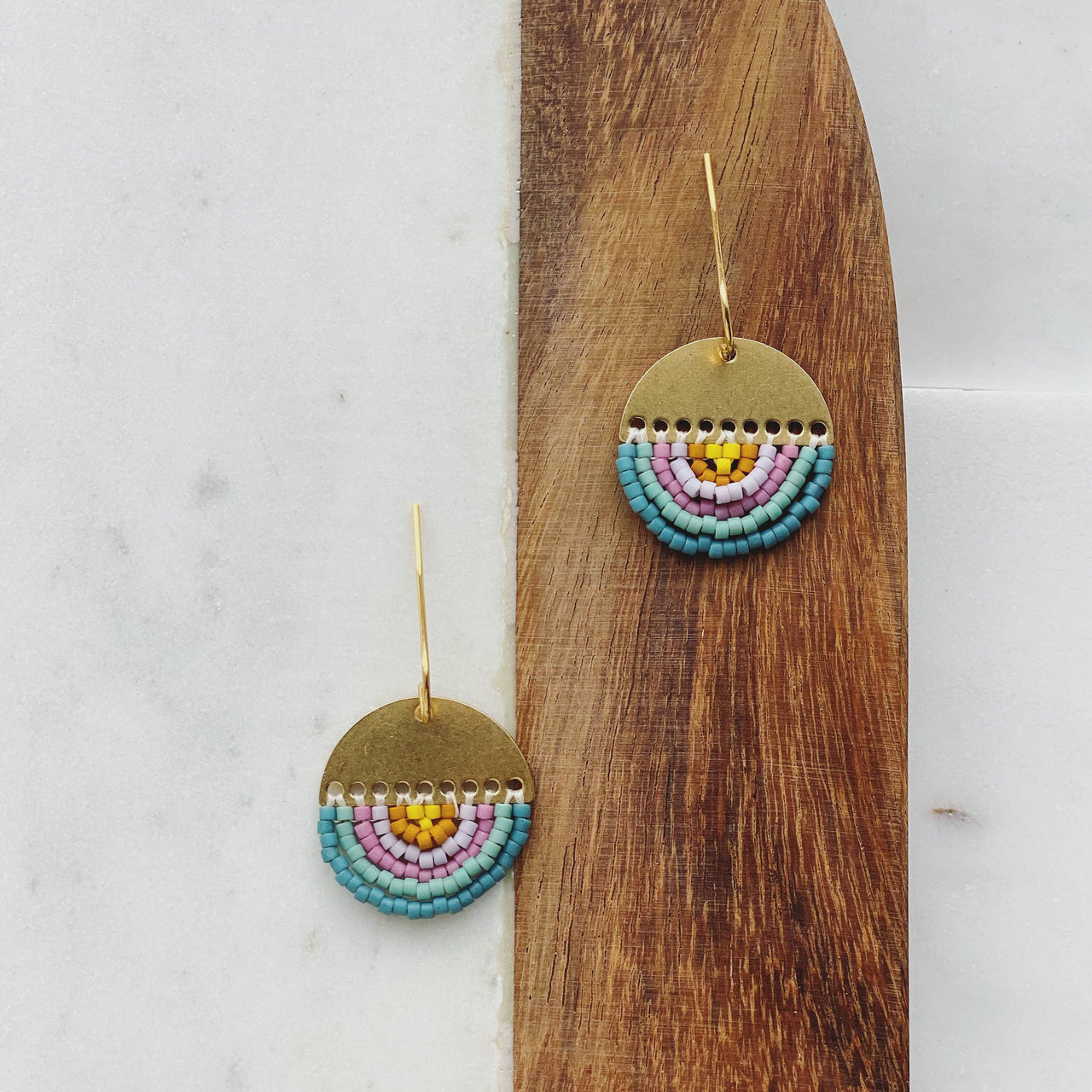 Sunset Beaded Earrings: Bright