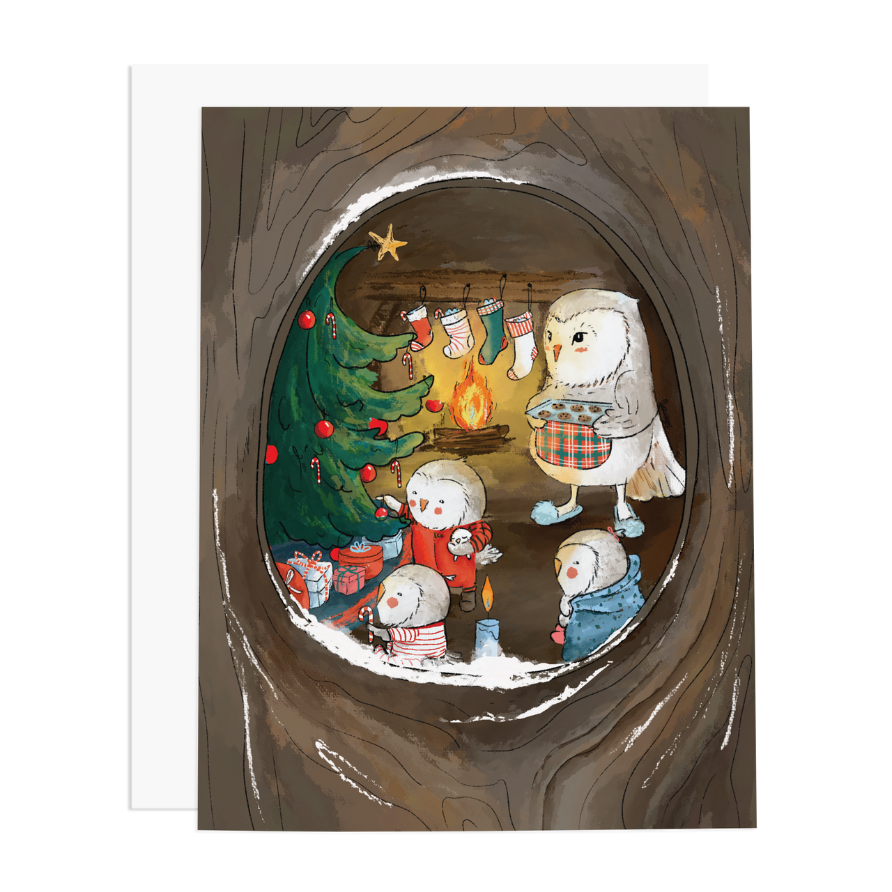 Merry Owls Greeting Card