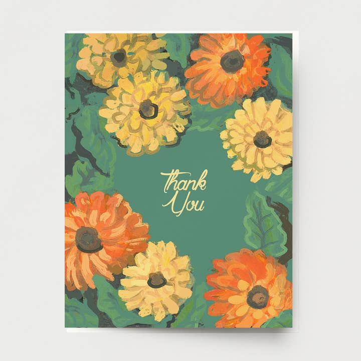 Marigold Wreath Thank You Card