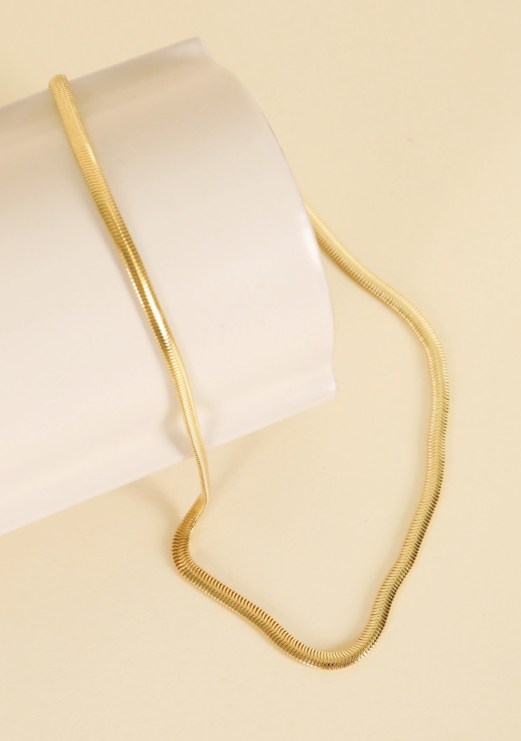 Snake Chain - 18k Gold Plated Necklace - 16" to 18"