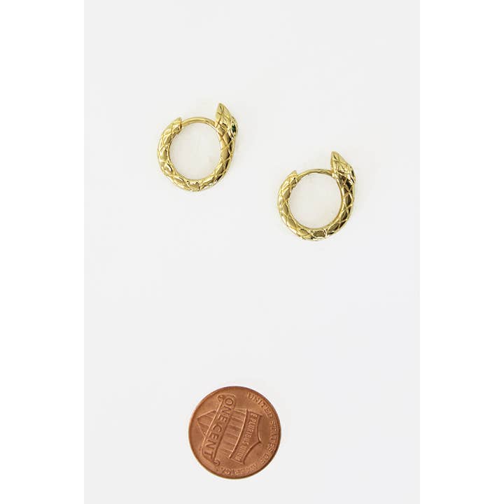 Snake Goddess Huggie Earrings