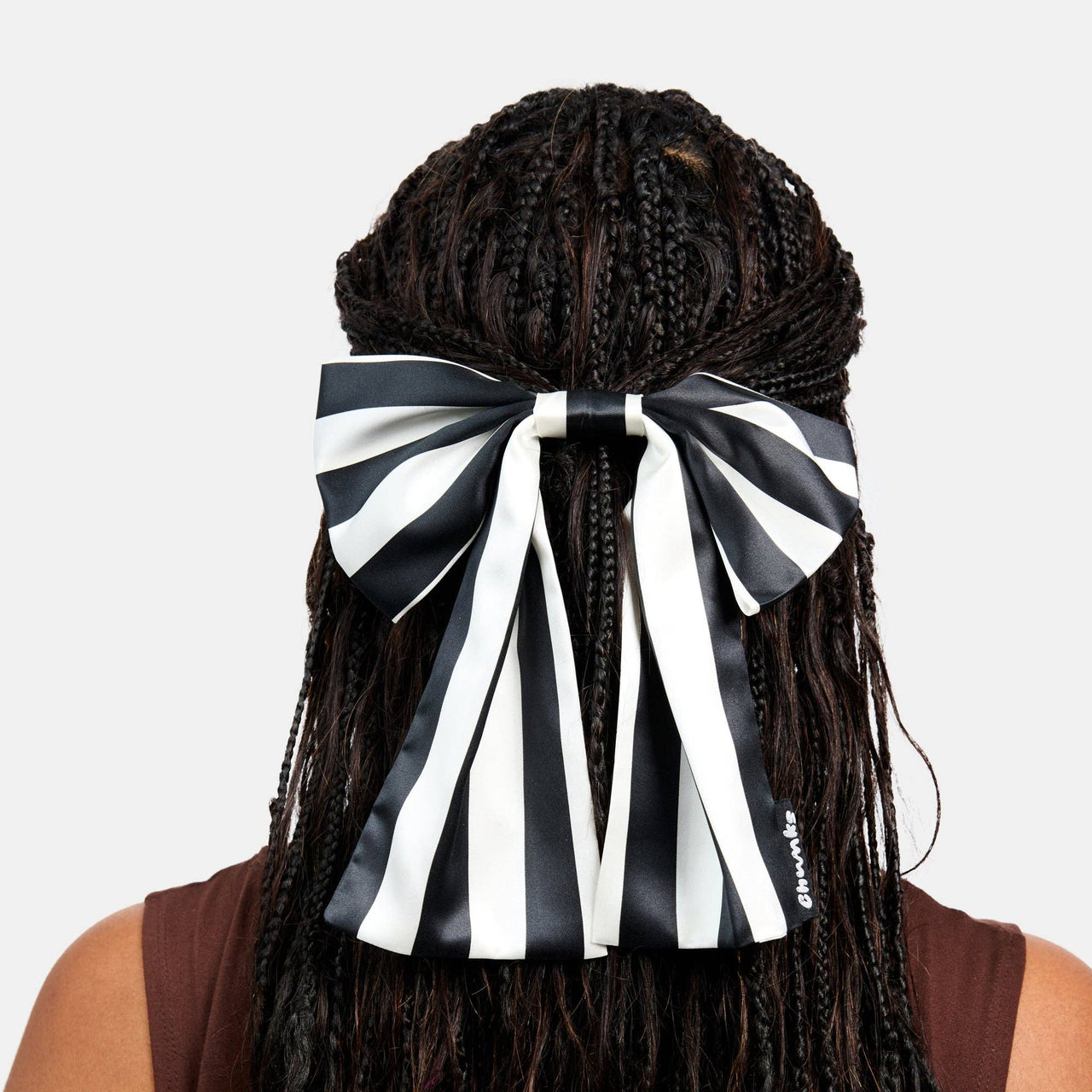 Silk Bow Barrette in Stripes