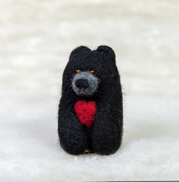 Black Bear with Heart Ornament