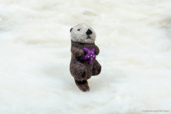 Sea Otter with Purple Star Ornament