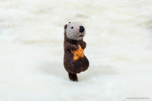 Sea Otter with Orange Star Ornament