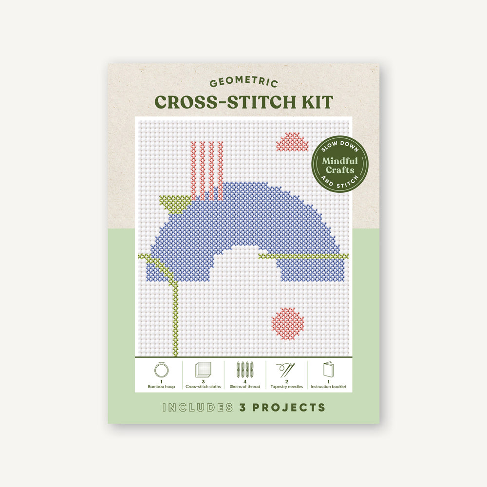 Mindful Crafts: Geometric Cross-Stitch Kit