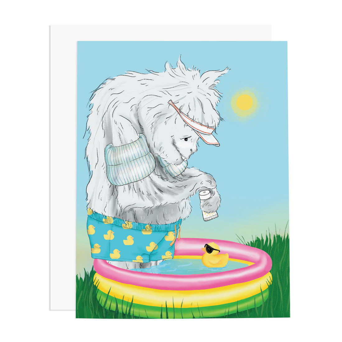 Yeti Pool Party Greeting Card