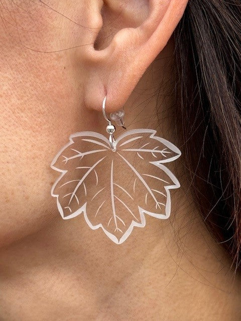 S’áxt’ (Devil's Club) Earrings with Argentium® Silver Ear Wire - Clear