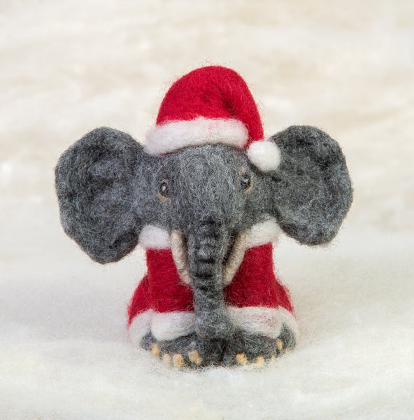 Elephant in Santa Suit Ornament