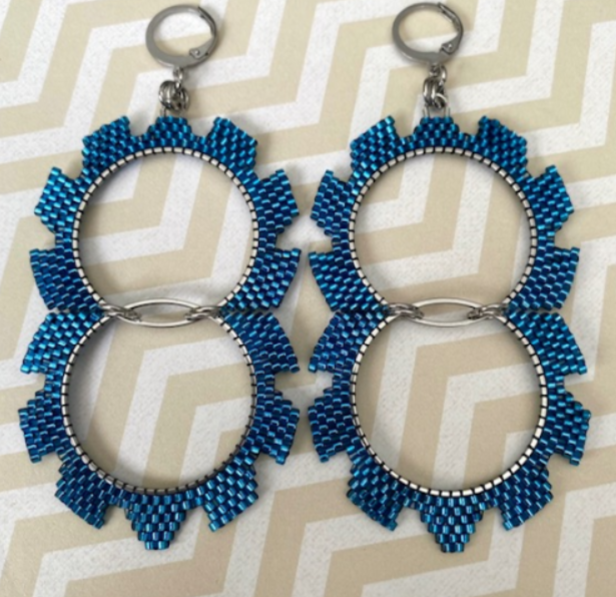 Even Ripsaw Earrings - Blue Zircon (Set B)