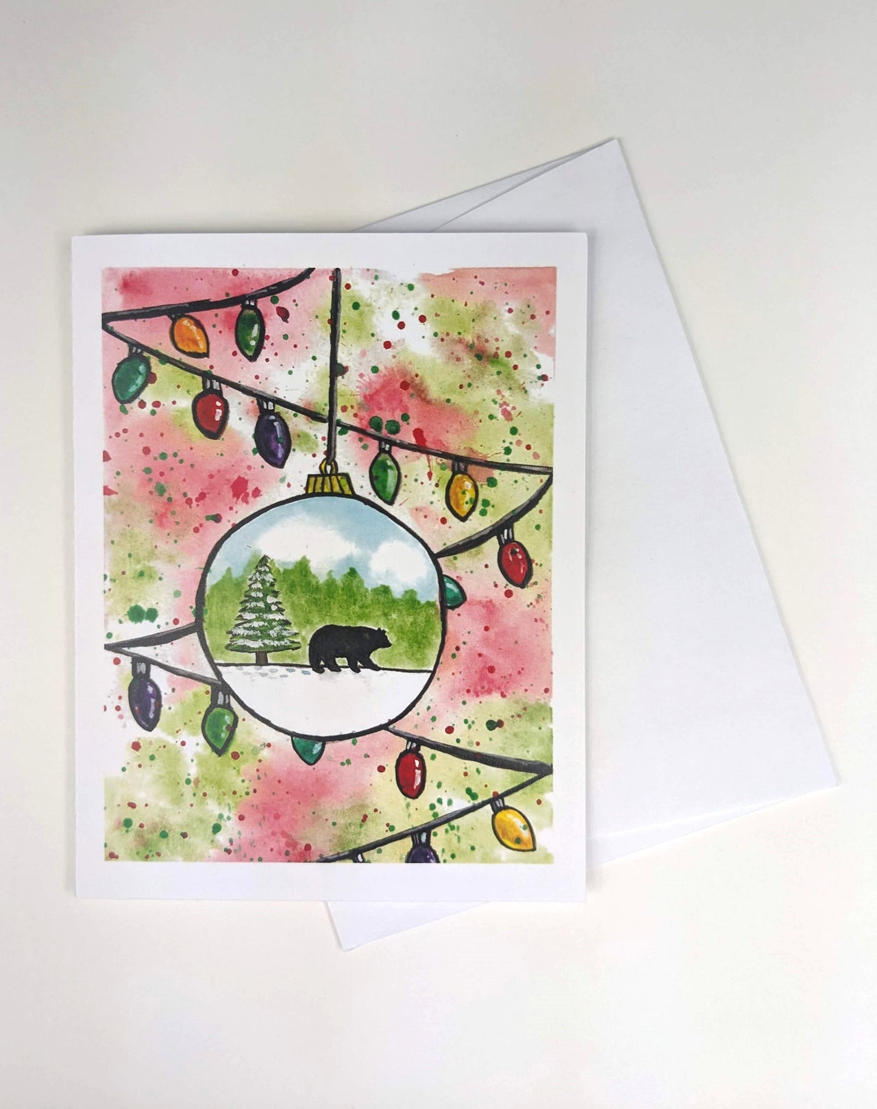 Bear Ornament Watercolor Card