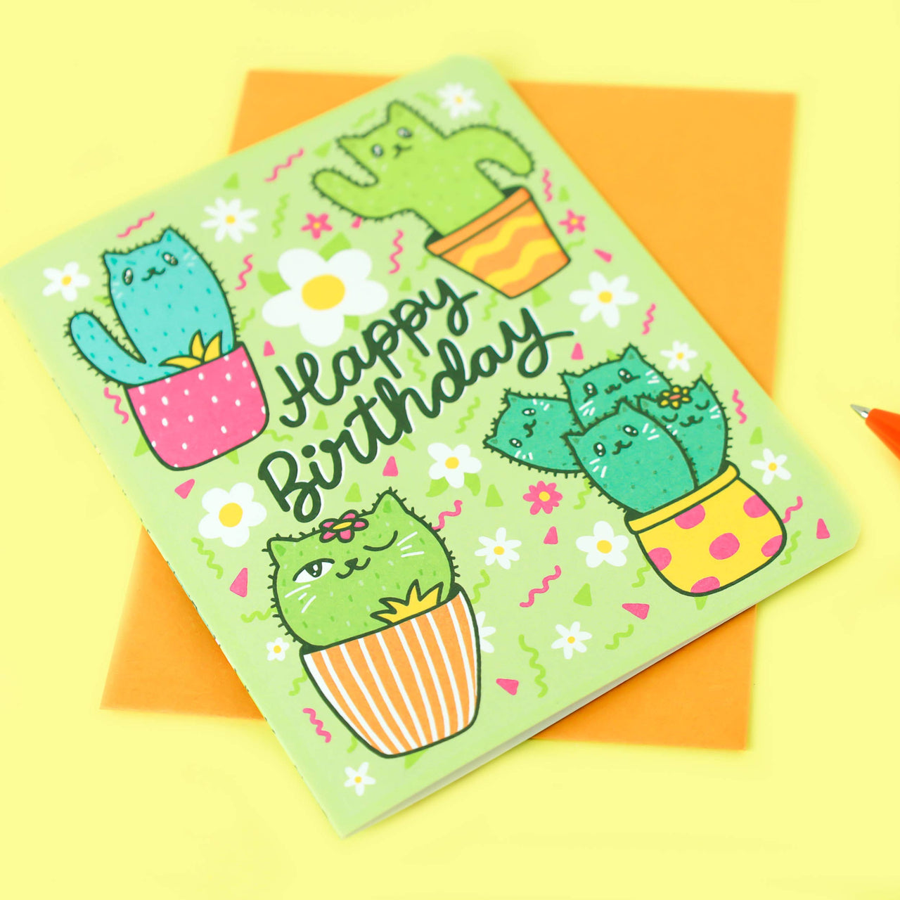 Cactus Cats Happy Birthday Card