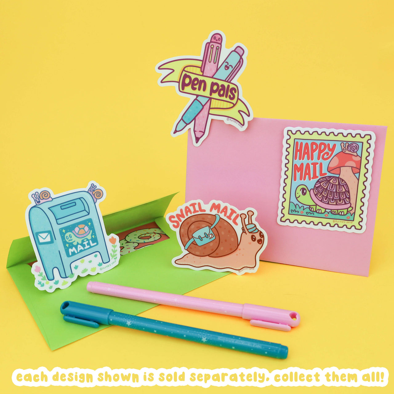 Happy Mail Turtle Stamp Friendship Gifting Vinyl Sticker