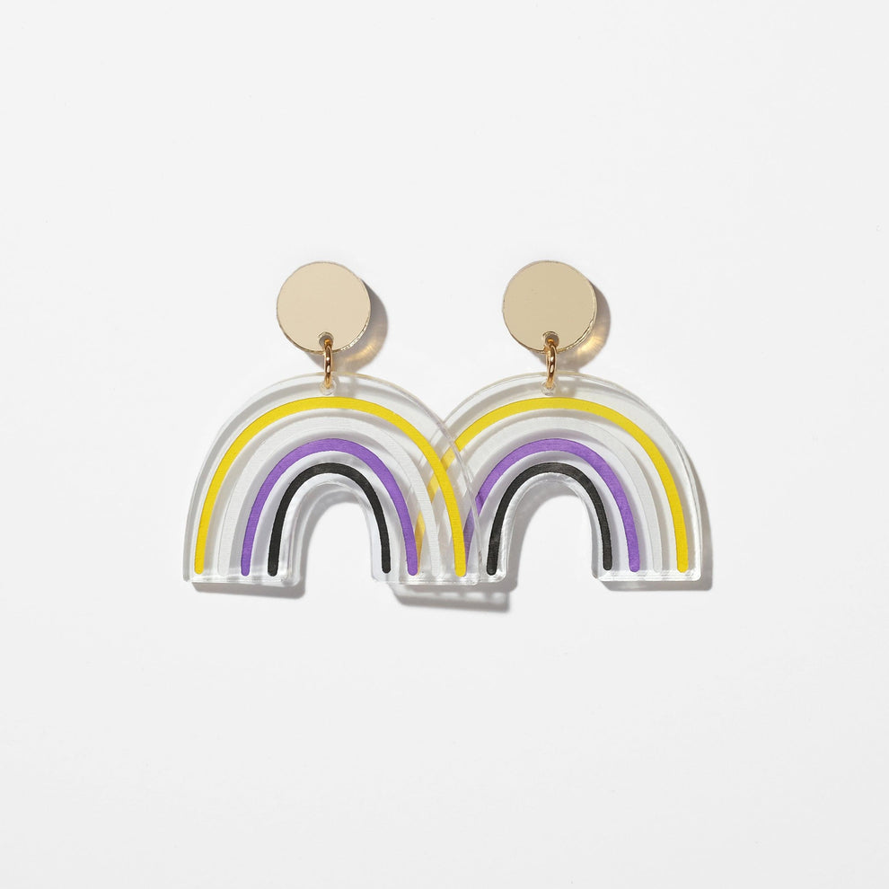 Pride Rainbows 🏳️‍🌈 - Non-binary Rainbow Dangle Earrings