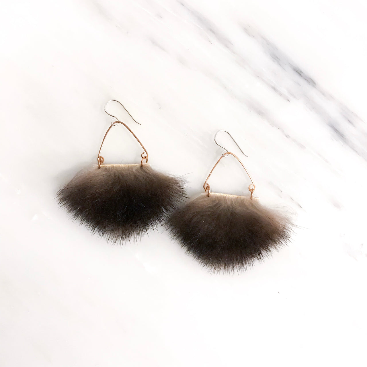 Mini Angular Wide V Sea Otter Earrings