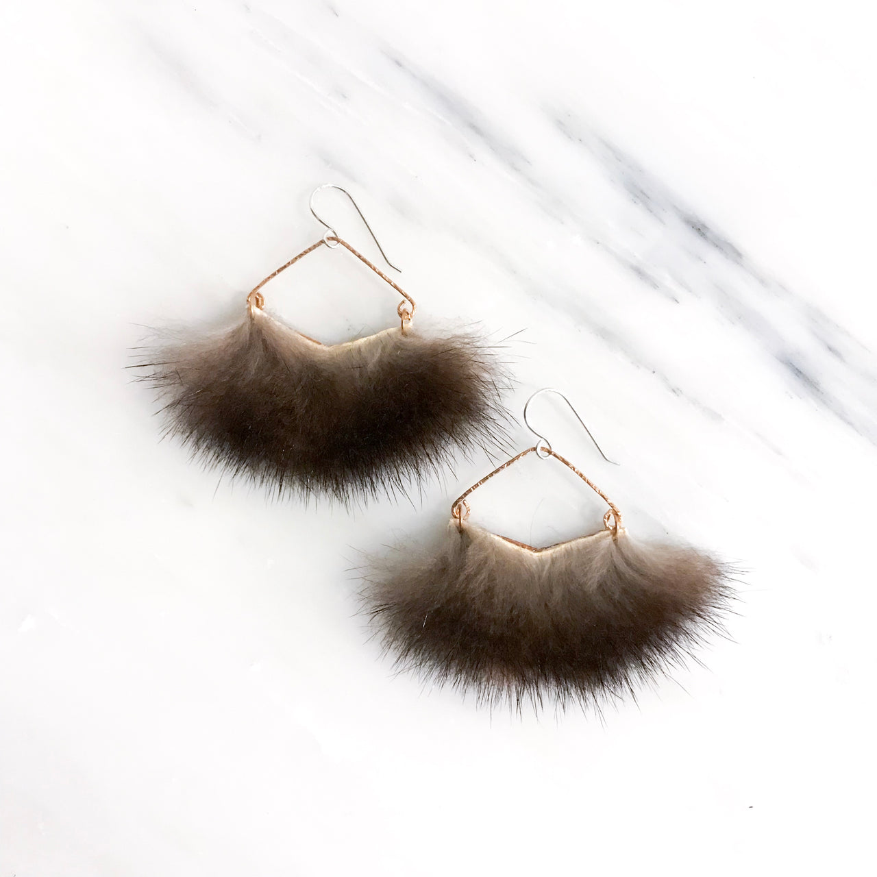 Mini Angular Wide V Sea Otter Earrings