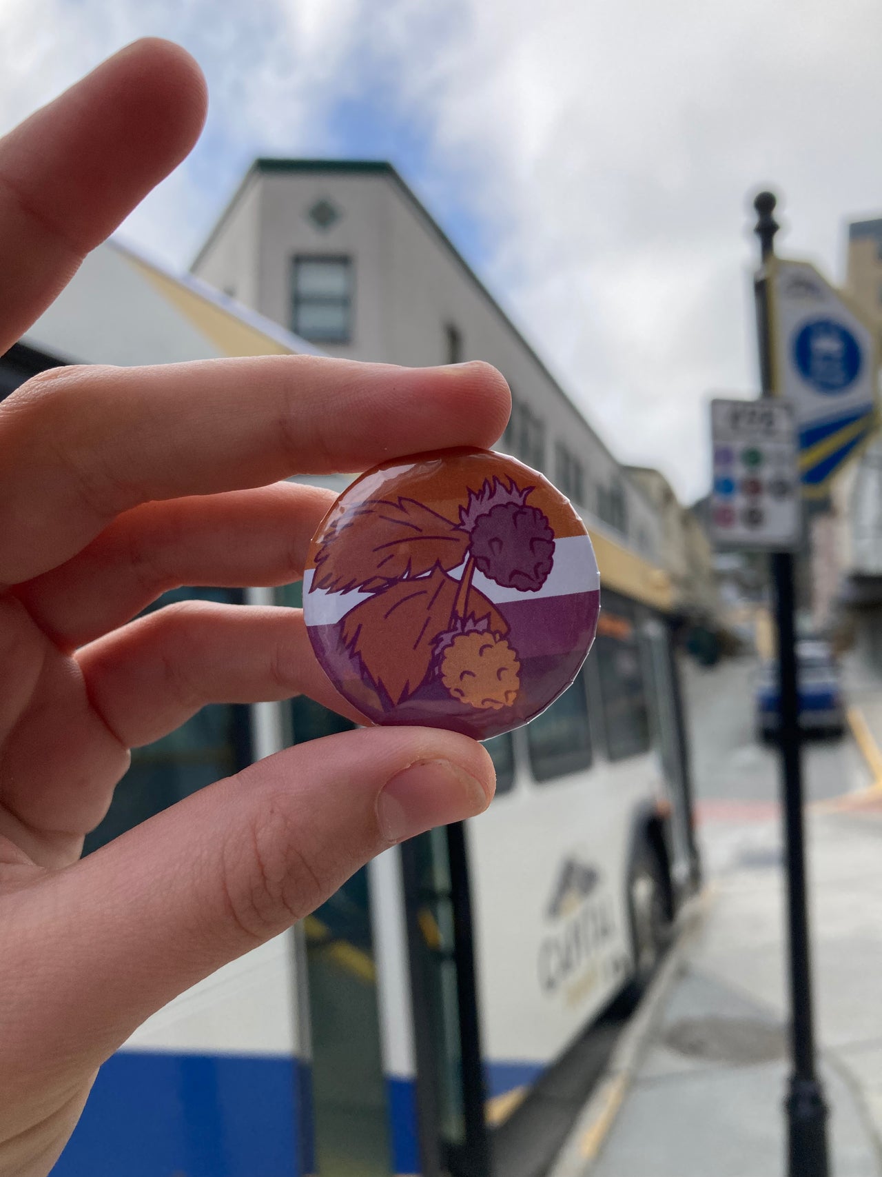 Lesbian Flora Pride Pin